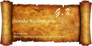Gundy Kolombina névjegykártya